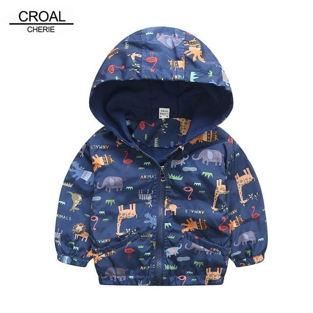 80-120cm Cute Dinosaur Spring Children Coat Autumn Kids Jacket Boys Outerwear Coats Active Boy Windbreaker Baby Clothes Clothing