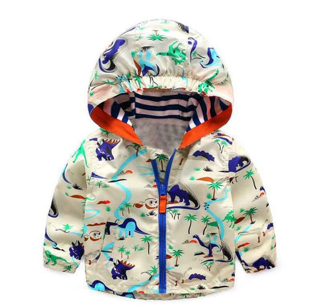 80-120cm Cute Dinosaur Spring Children Coat Autumn Kids Jacket Boys Outerwear Coats Active Boy Windbreaker Baby Clothes Clothing