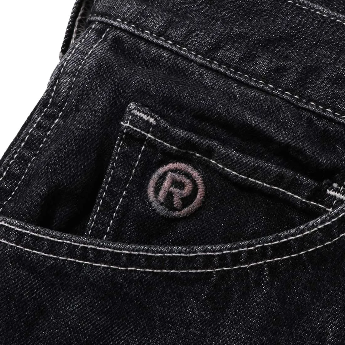 A Bathing Ape Men Ape Head Relaxed Fit Denim Pants (black)