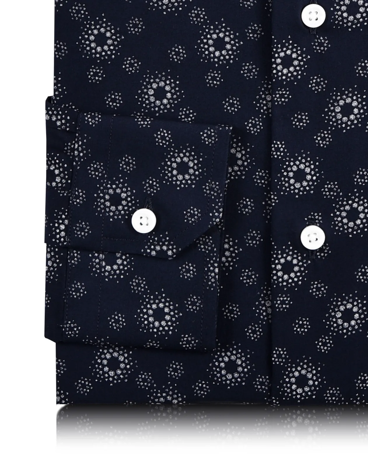 Abstract Florals On Navy Shirt