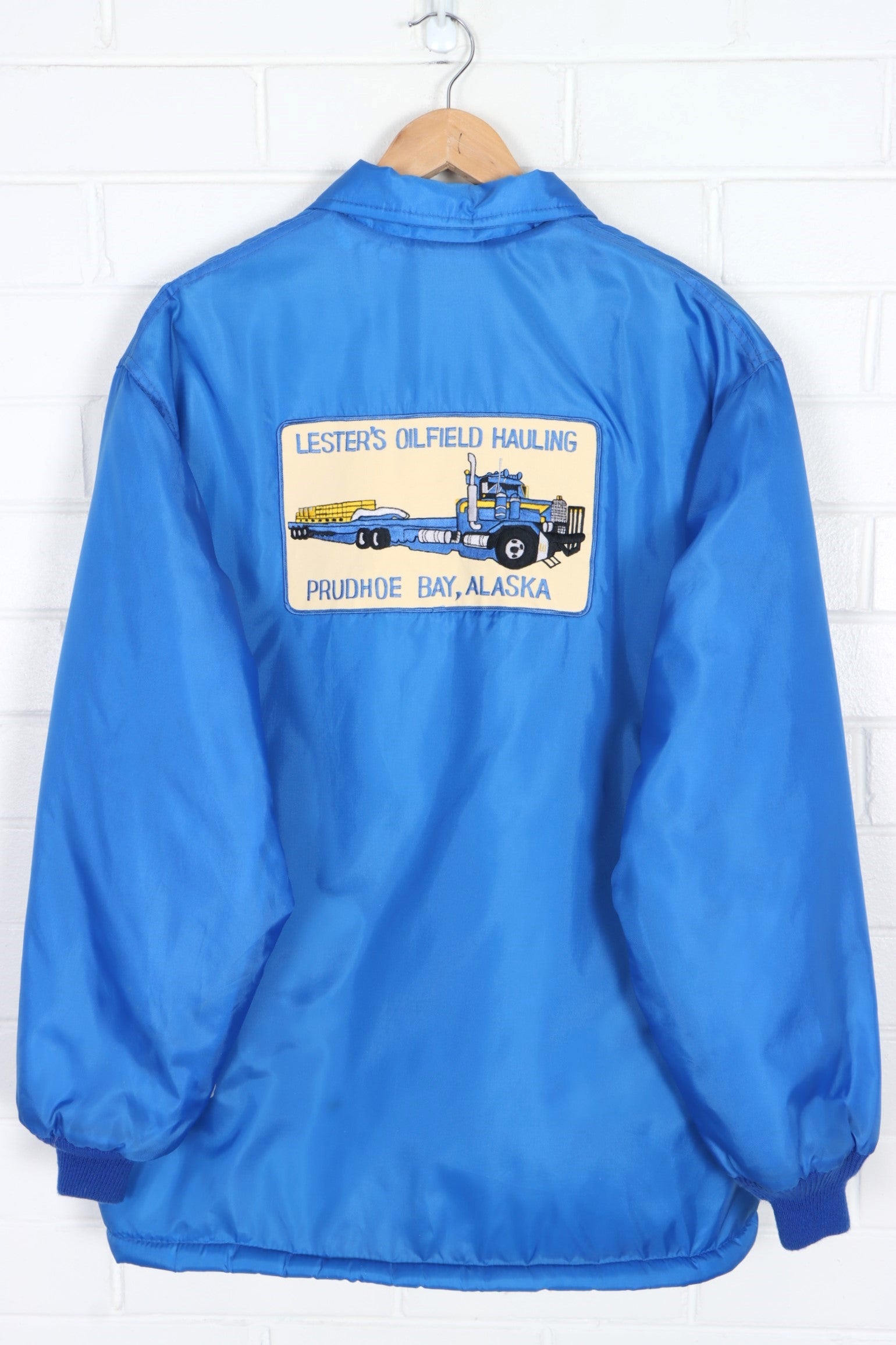 Alaska Lester's Oilfield Hauling Truck Patch Fleece Lined WEST WIND Jacket (XL)