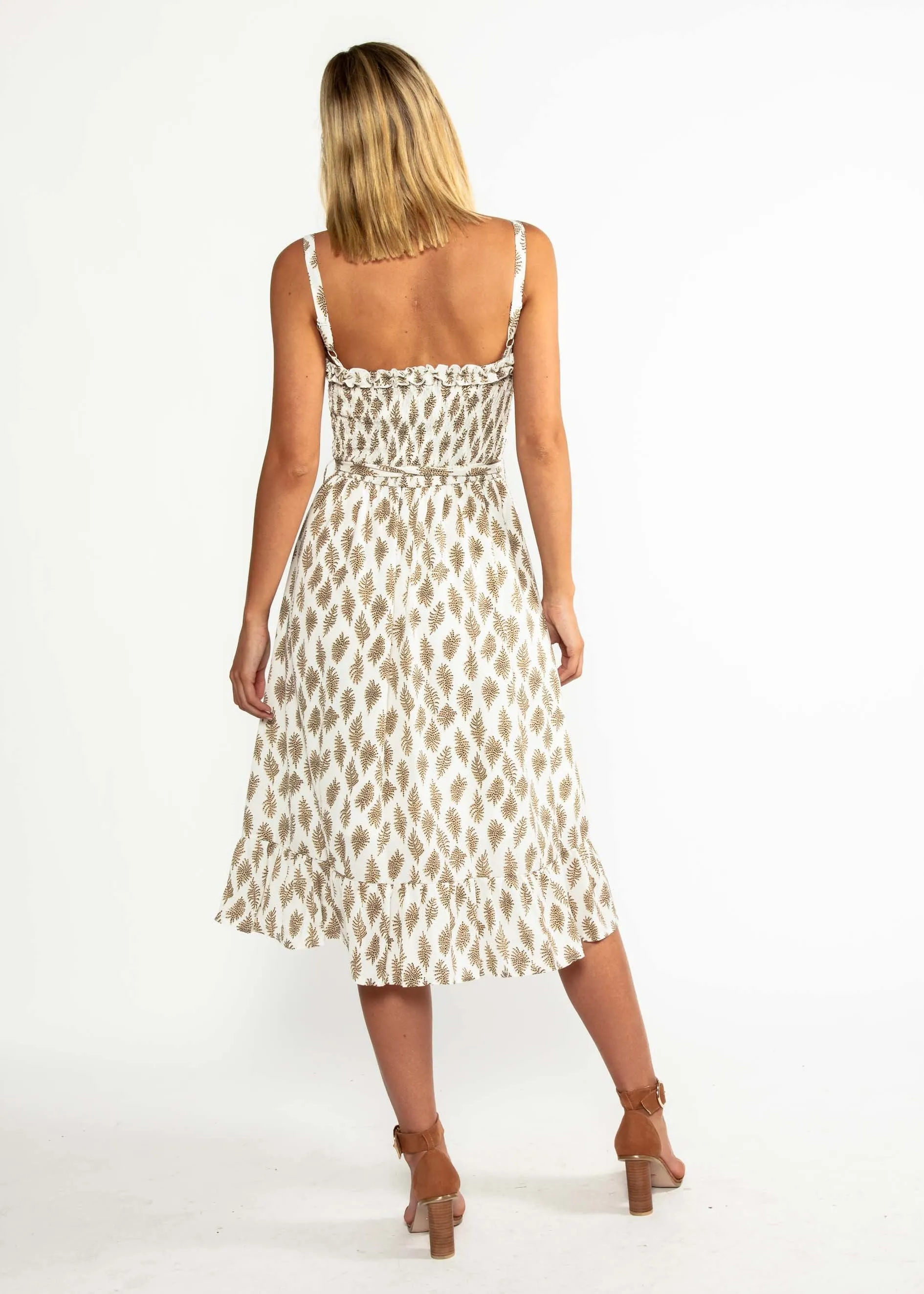 All My Love Midi Dress - White Leaf