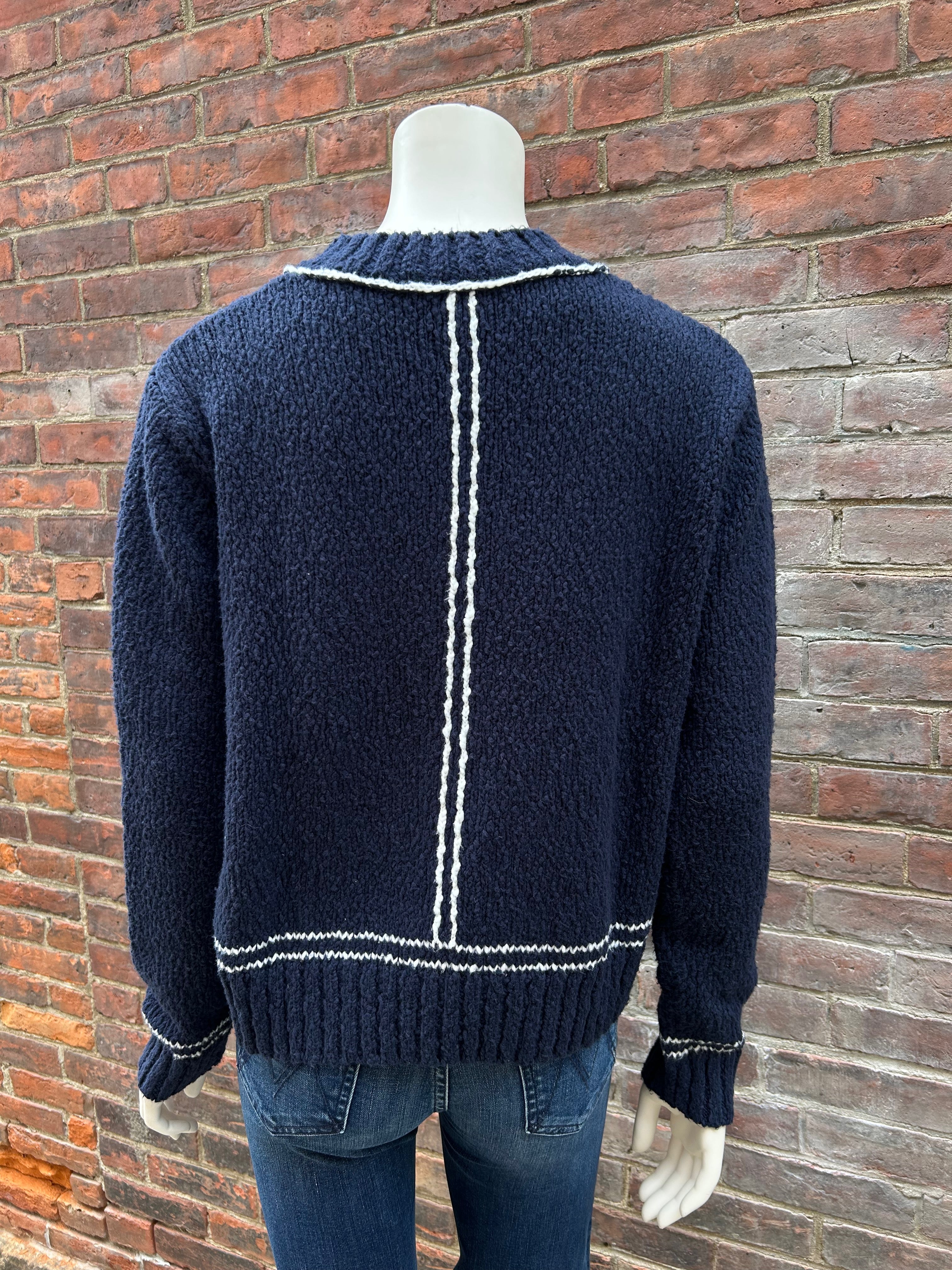 AUTUMN CASHMERE CREW W/ DOUBLE STRIPE DETAIL