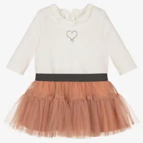 Baby Girls Ivory & Orange Tulle Skirt Set