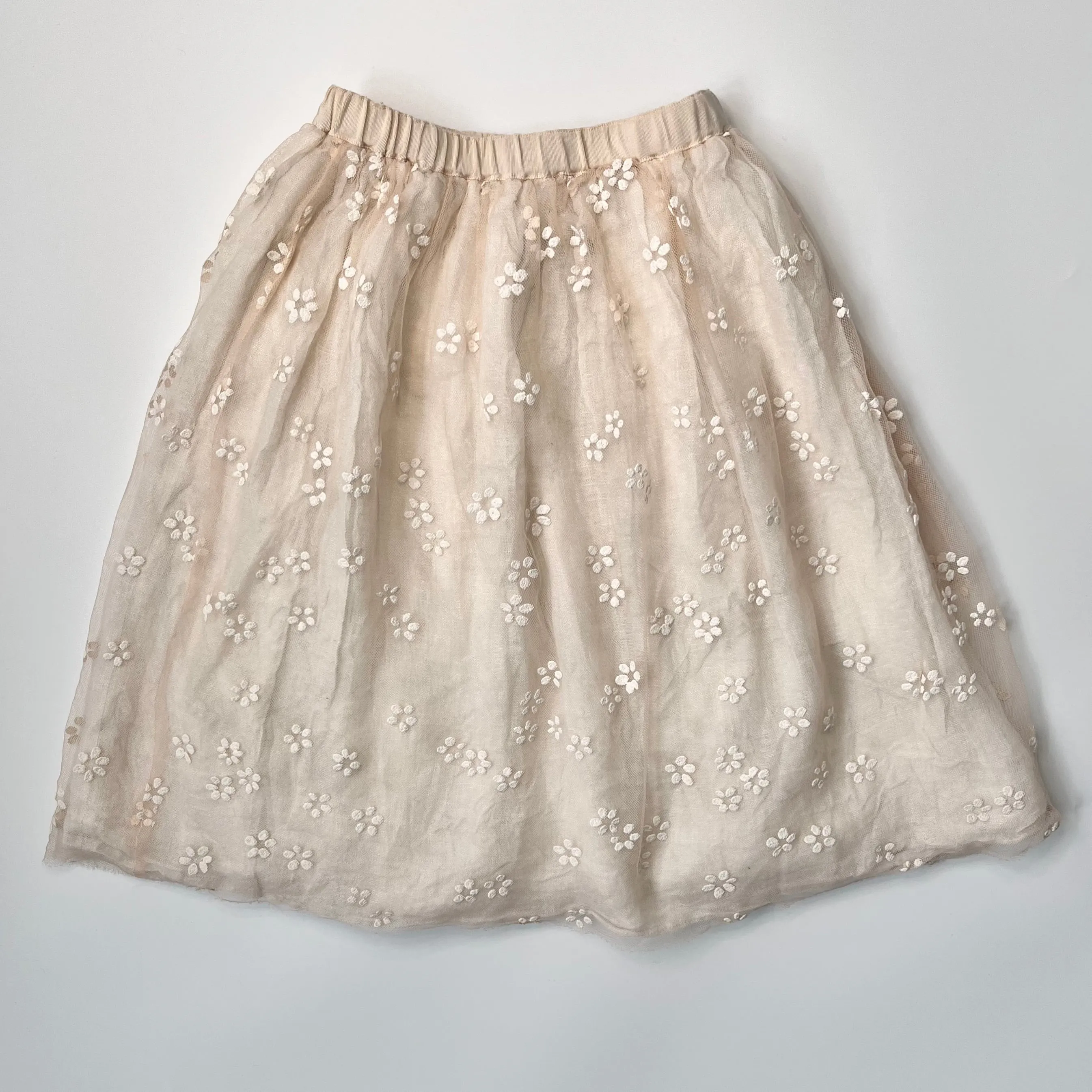 Bonpoint Cream Tulle Skirt: 8 Years