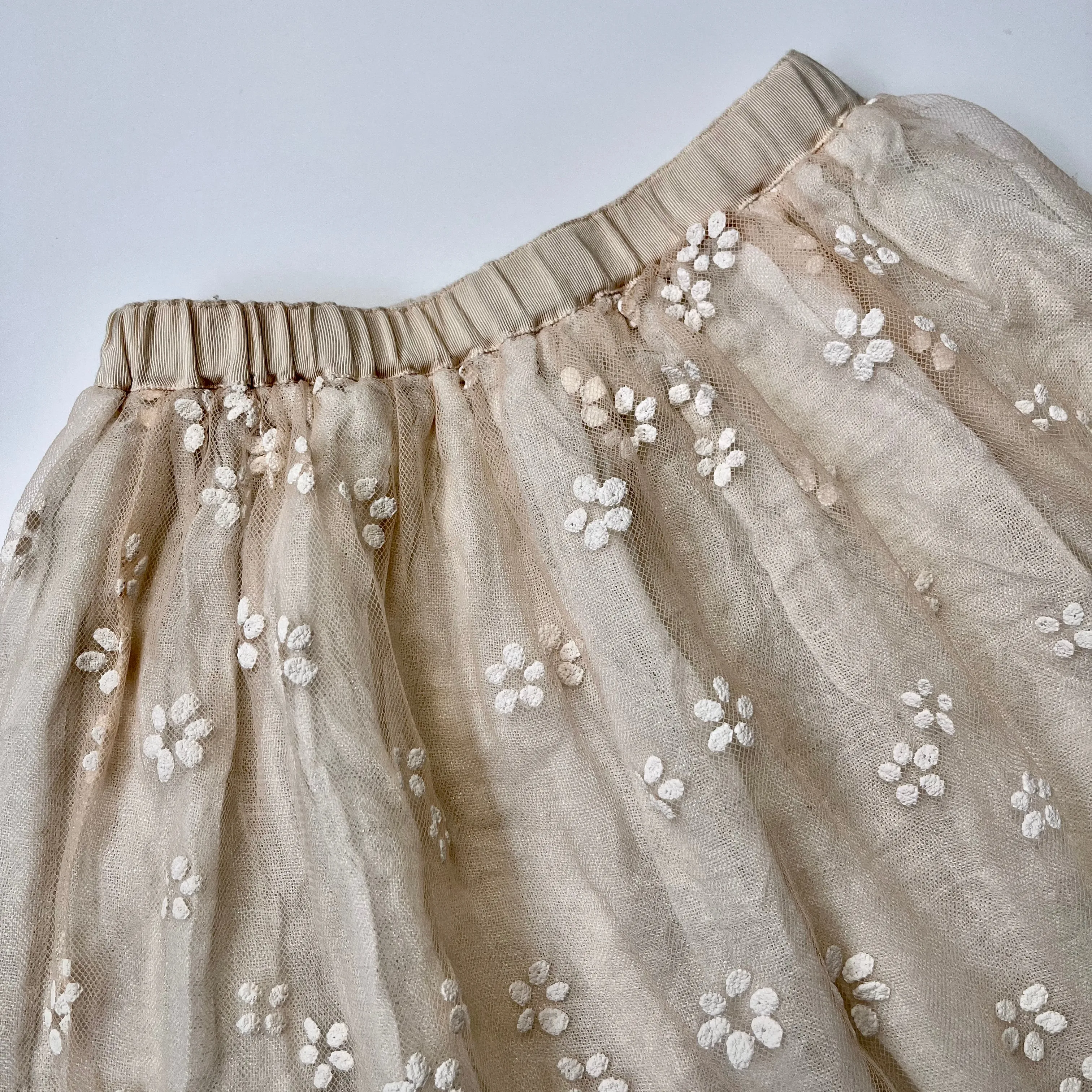 Bonpoint Cream Tulle Skirt: 8 Years