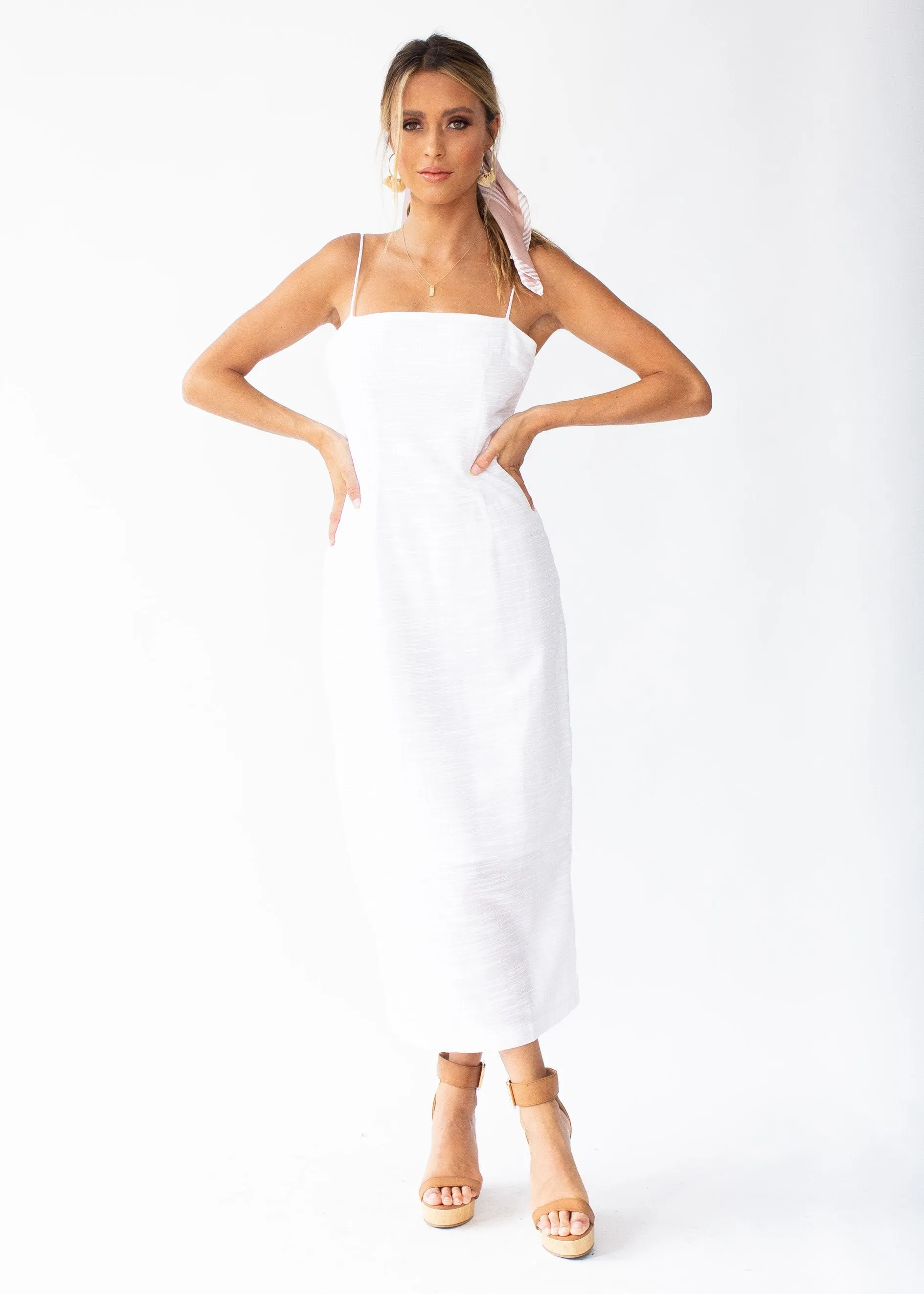 Bound To You Midi Dress - White