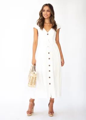 Bourdeaux Midi Dress - White