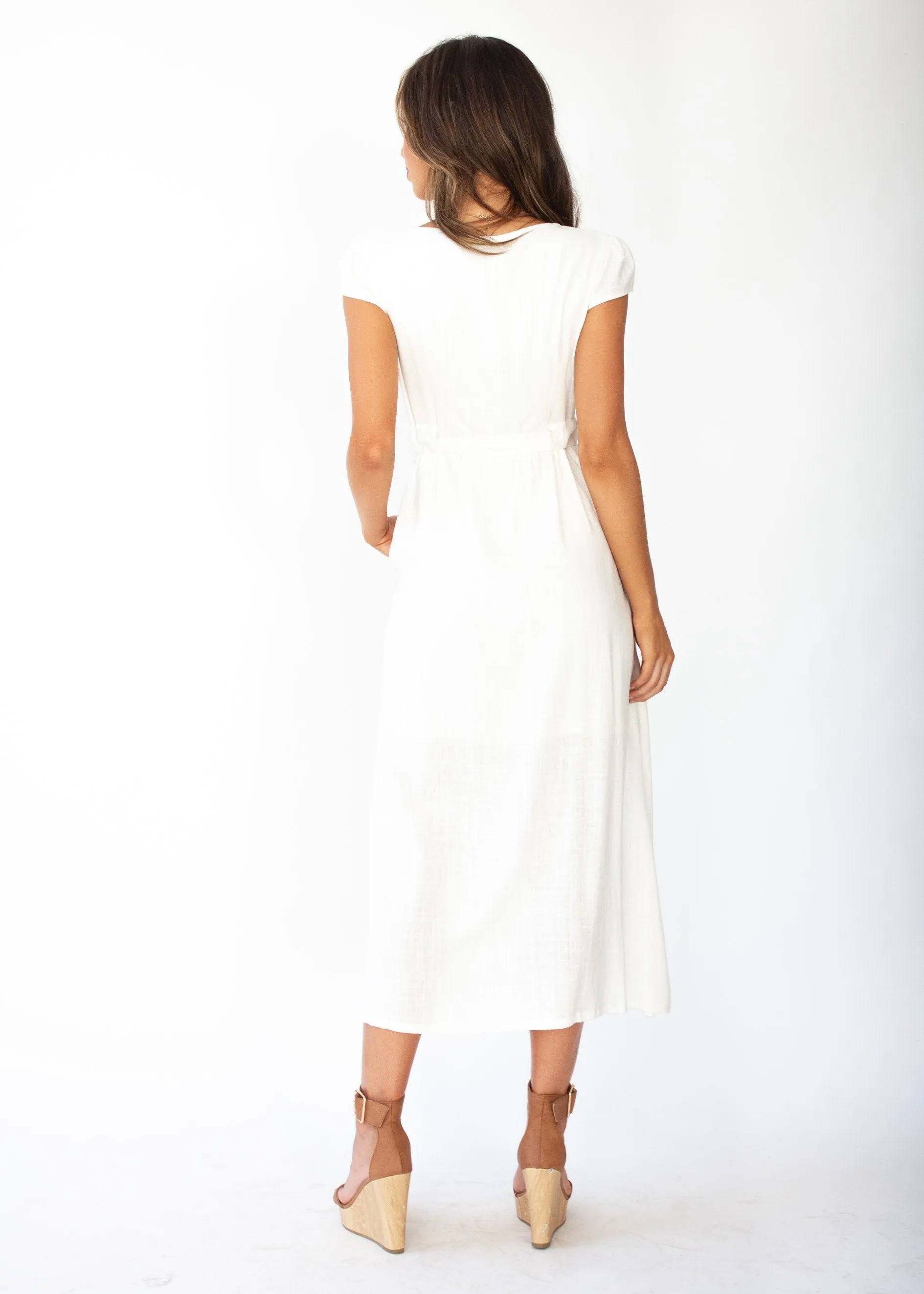 Bourdeaux Midi Dress - White