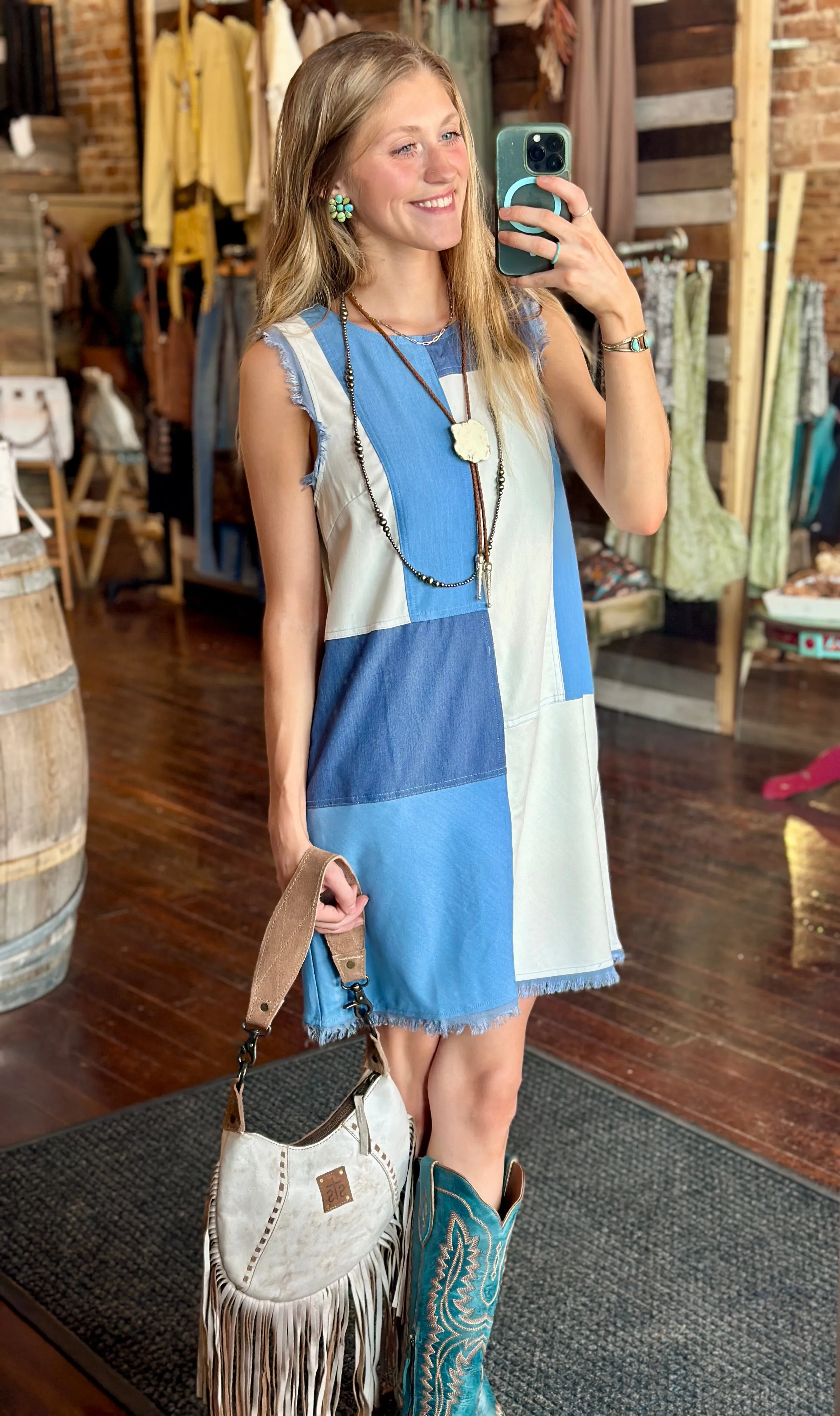 Caitlin Color Block Sleeveless Shift Dress ON SALE NOW: 40% OFF