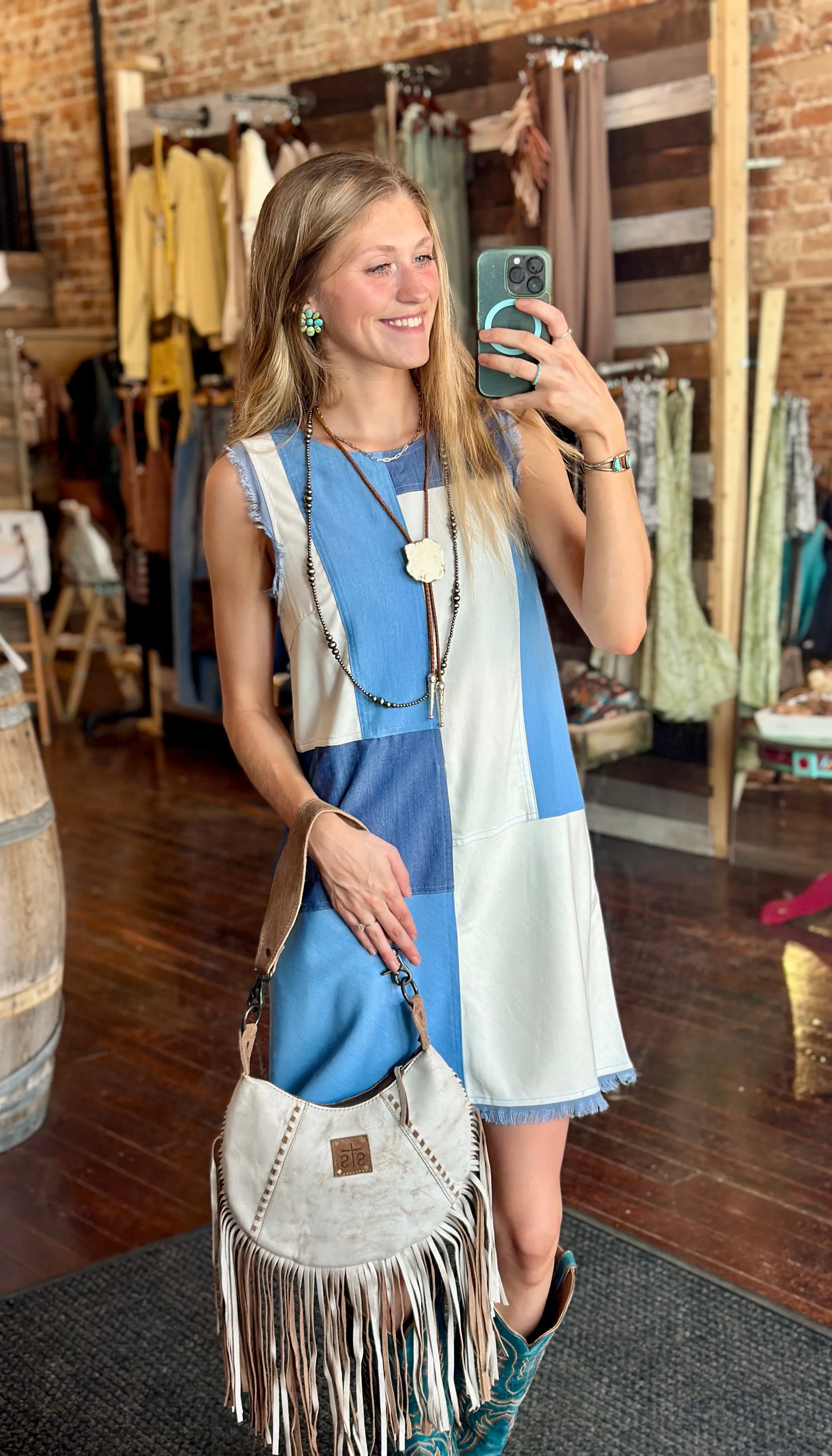 Caitlin Color Block Sleeveless Shift Dress ON SALE NOW: 40% OFF