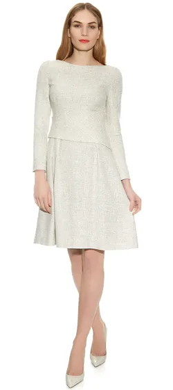 Camelot Dress White Tweed