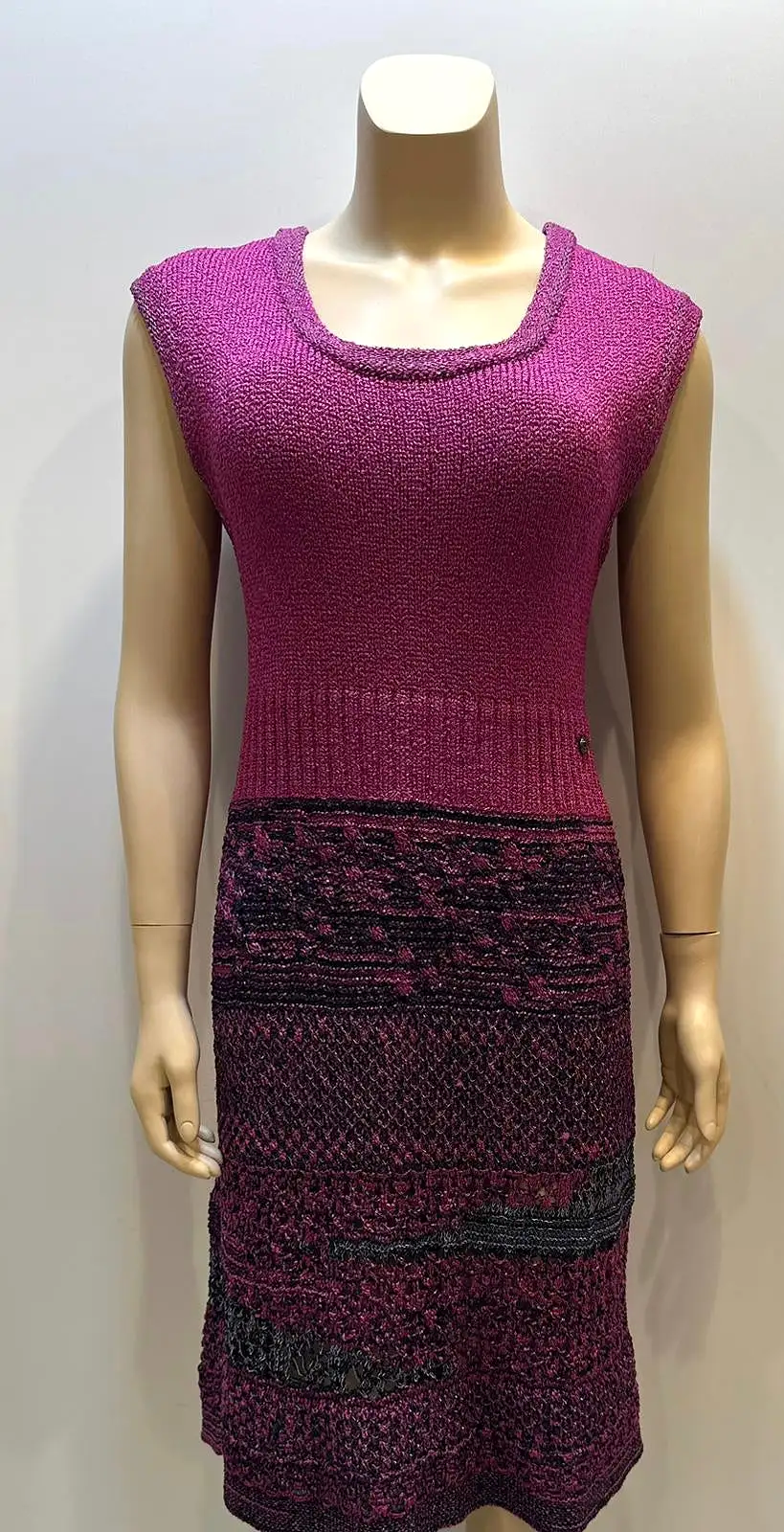 Chanel Raspberry Knit Dress FR 42 US 6/8