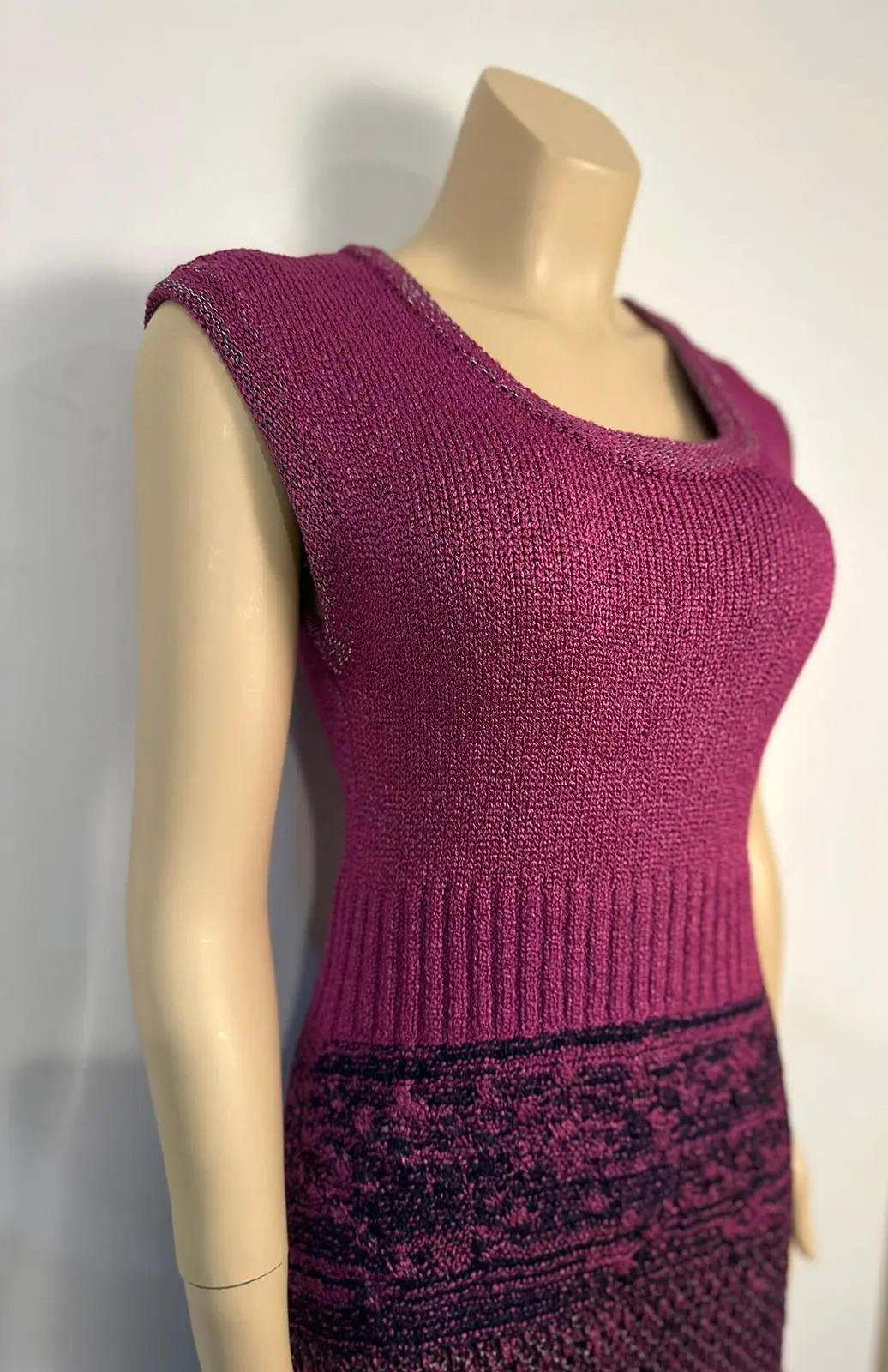 Chanel Raspberry Knit Dress FR 42 US 6/8