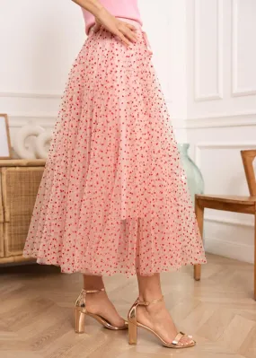 Choklate Paris Heart 50's Tulle Skirt Pink