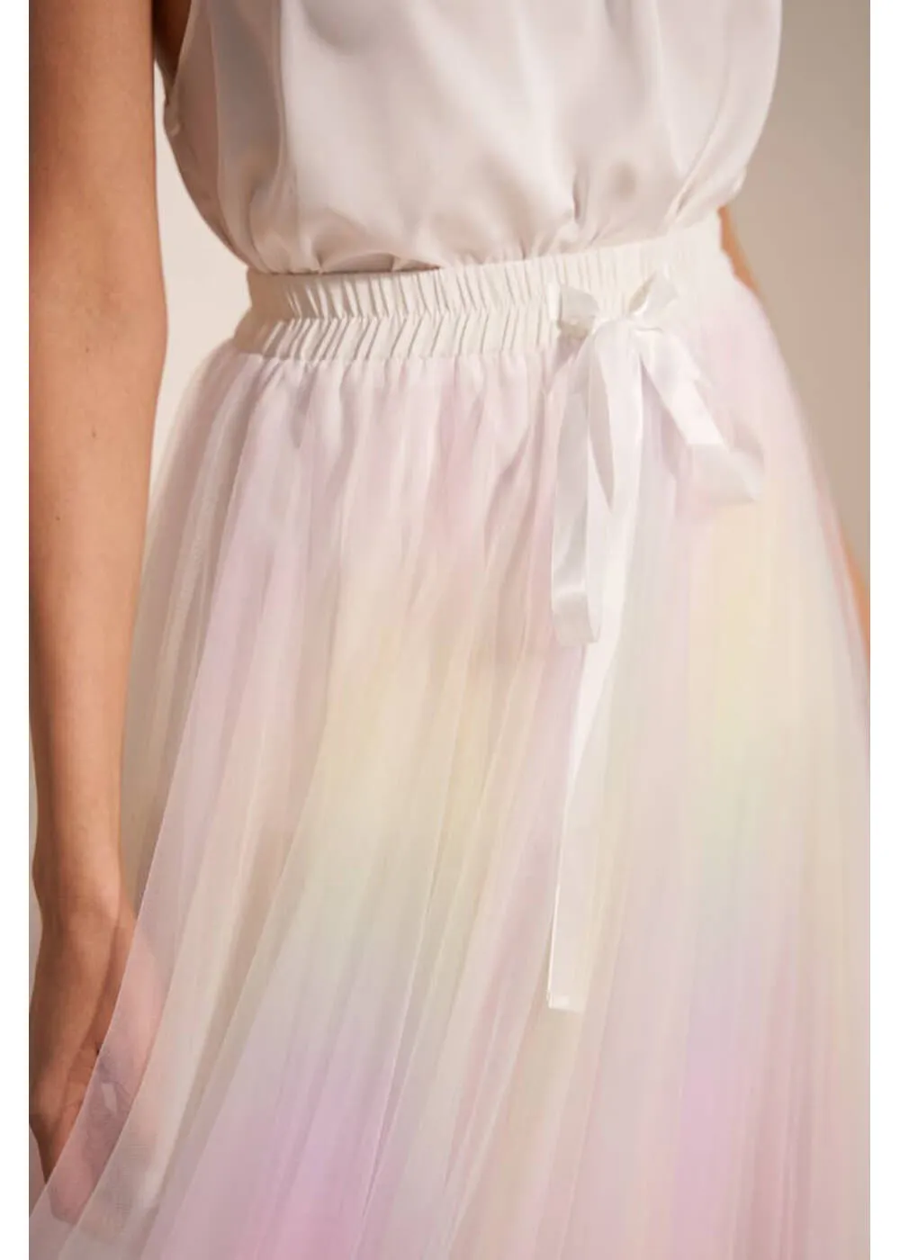 Choklate Paris Rainbow 50's Tulle Skirt White