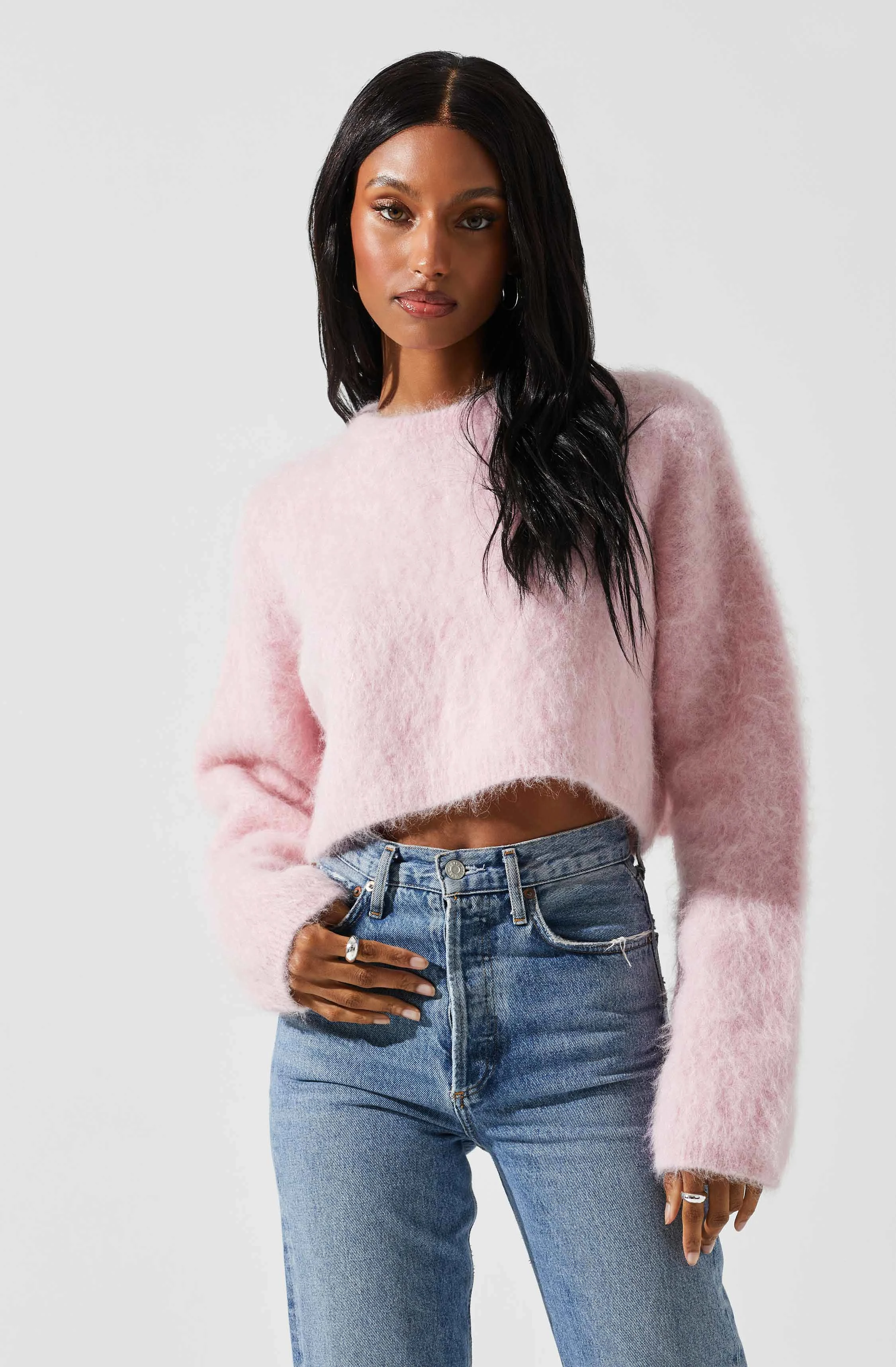 Clarissa Cropped Fuzzy Knit Sweater