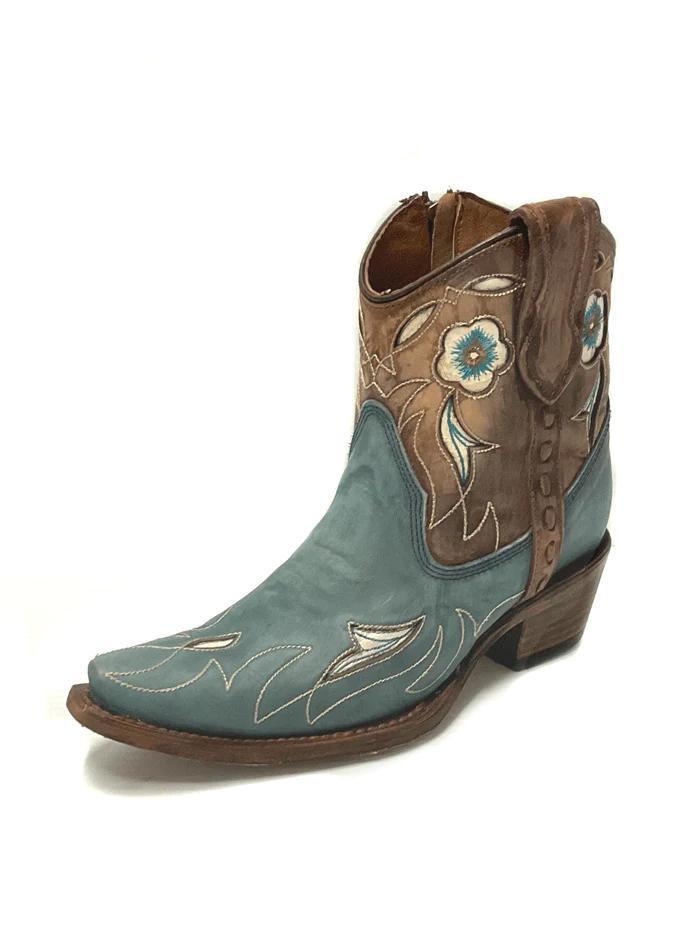 Corral Blue Shedron Inlay Bootie