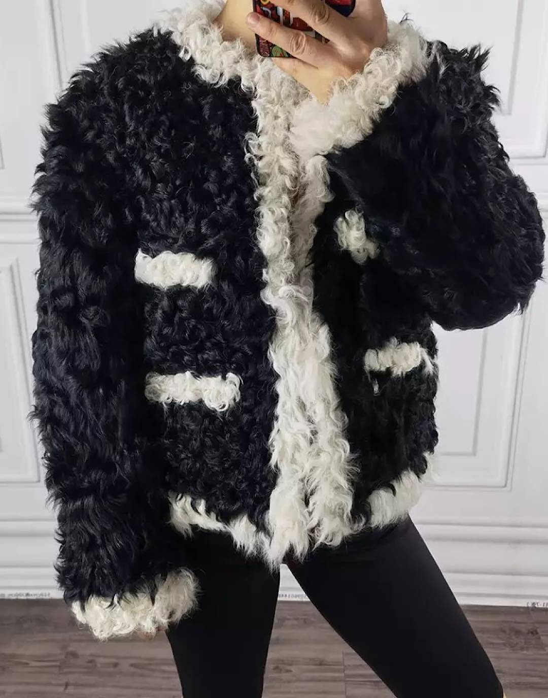 Curly Lamb Fur Coat