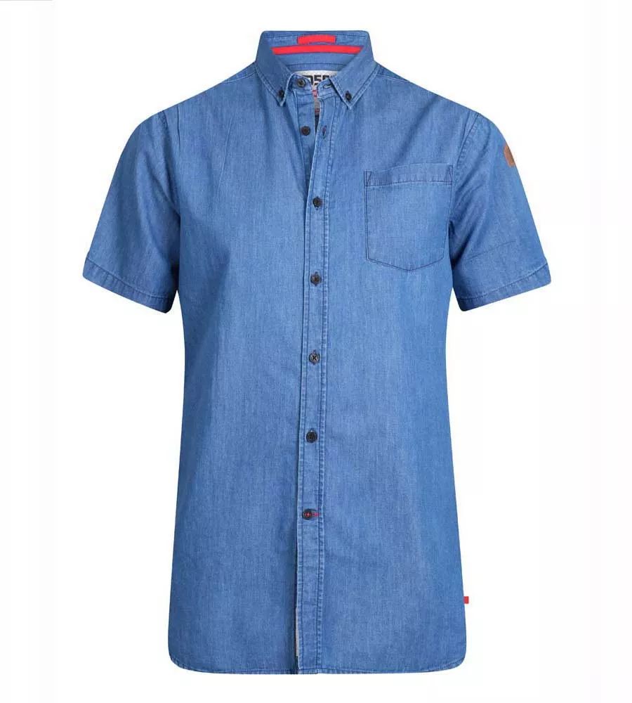 D555 Mens Short Sleeve Denim Shirt With Chest Pocket (ARNOLD)