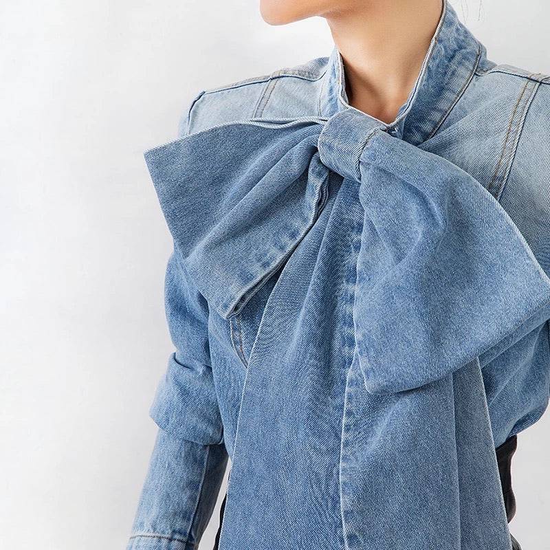 Denim Bow Knot Shirt