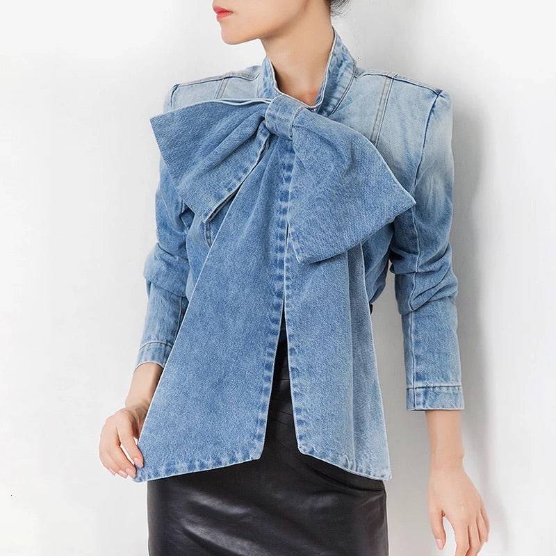 Denim Bow Knot Shirt