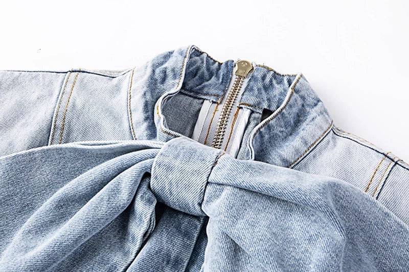 Denim Bow Knot Shirt