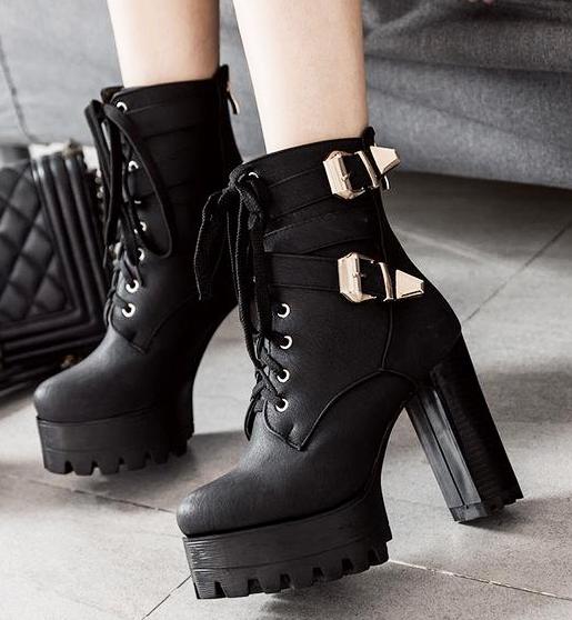 Double Buckle Ankle Boots