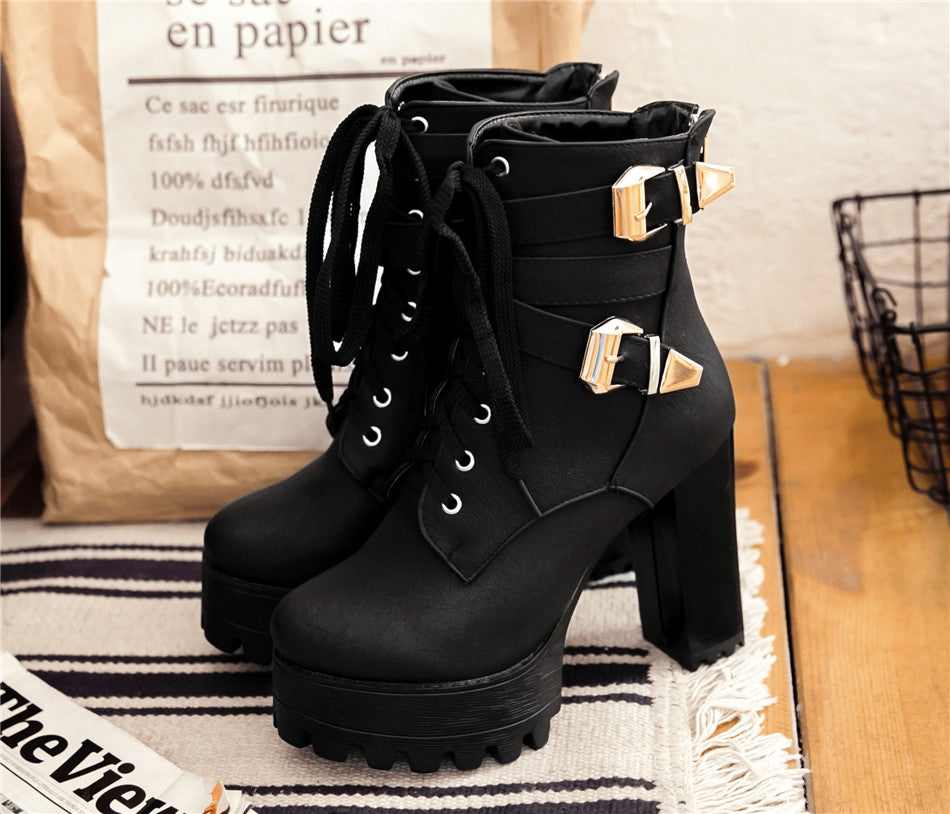 Double Buckle Ankle Boots