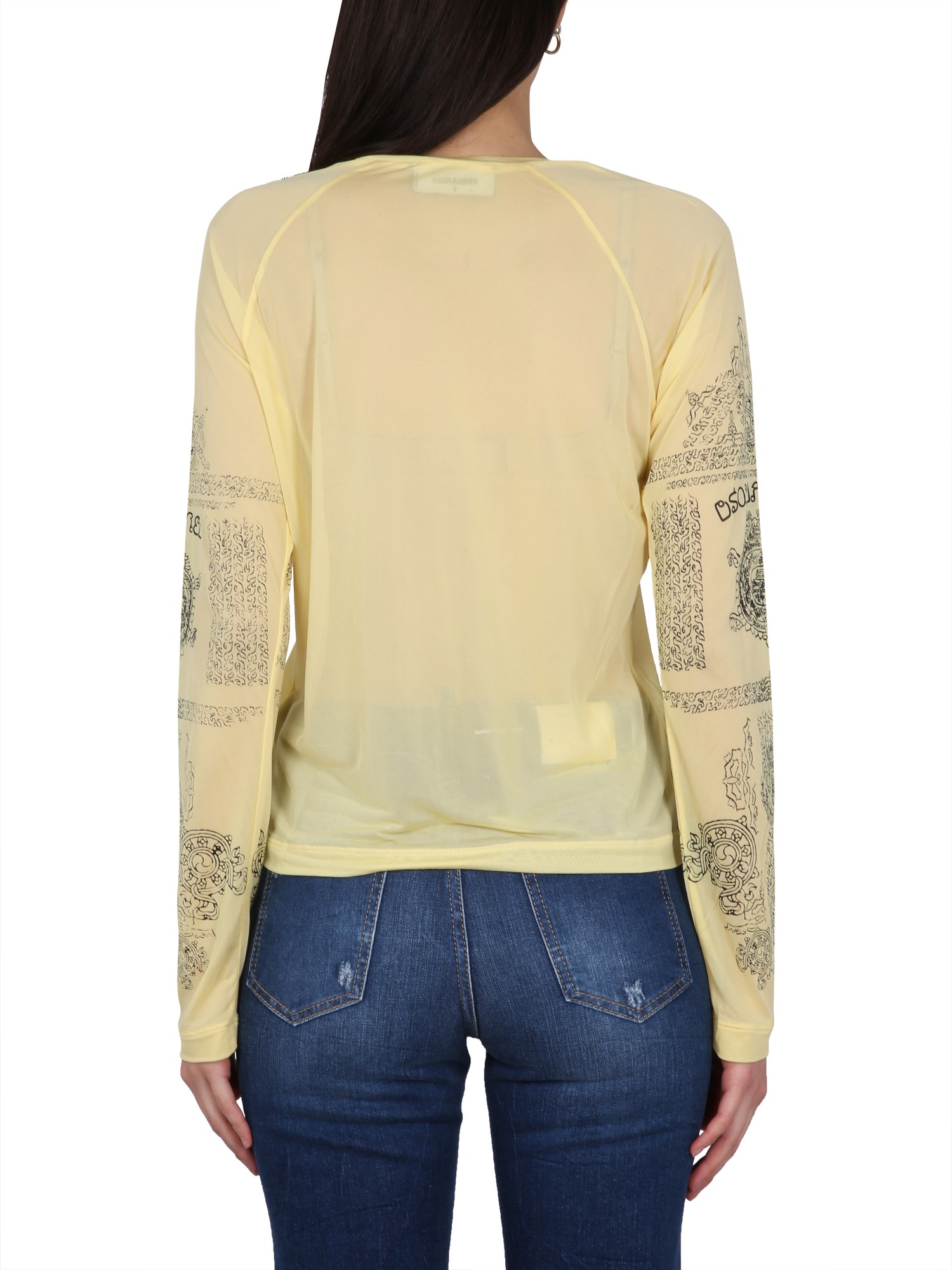 DSQUARED    VISCOSE RAYON T-SHIRT WITH LOGO PRINT