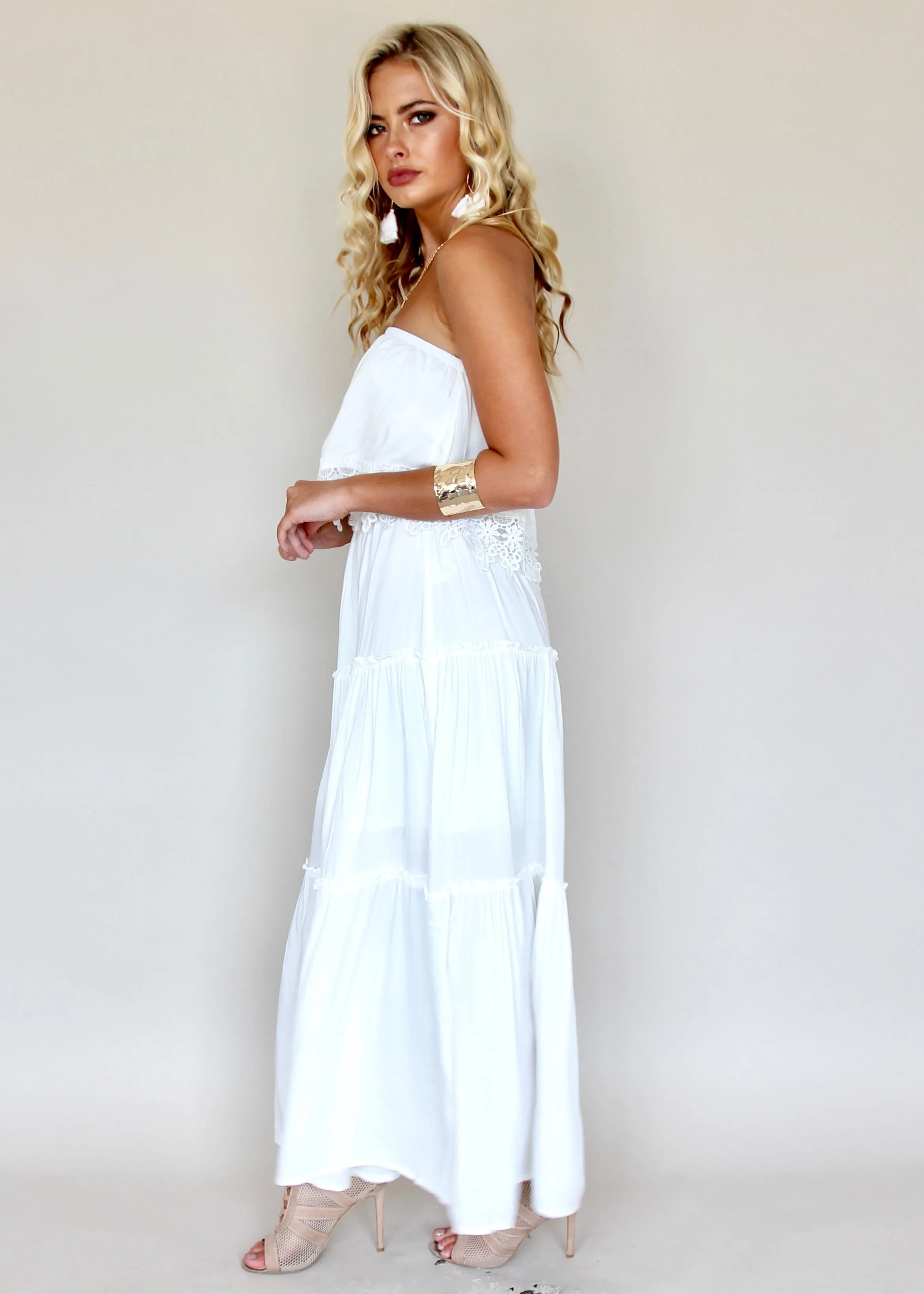 Estella Off Shoulder Dress - White