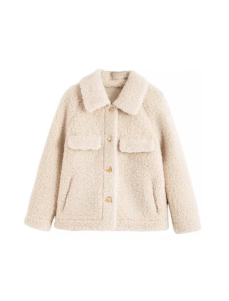 Faux Fur Teddy Side Flapped Outerwear Coat