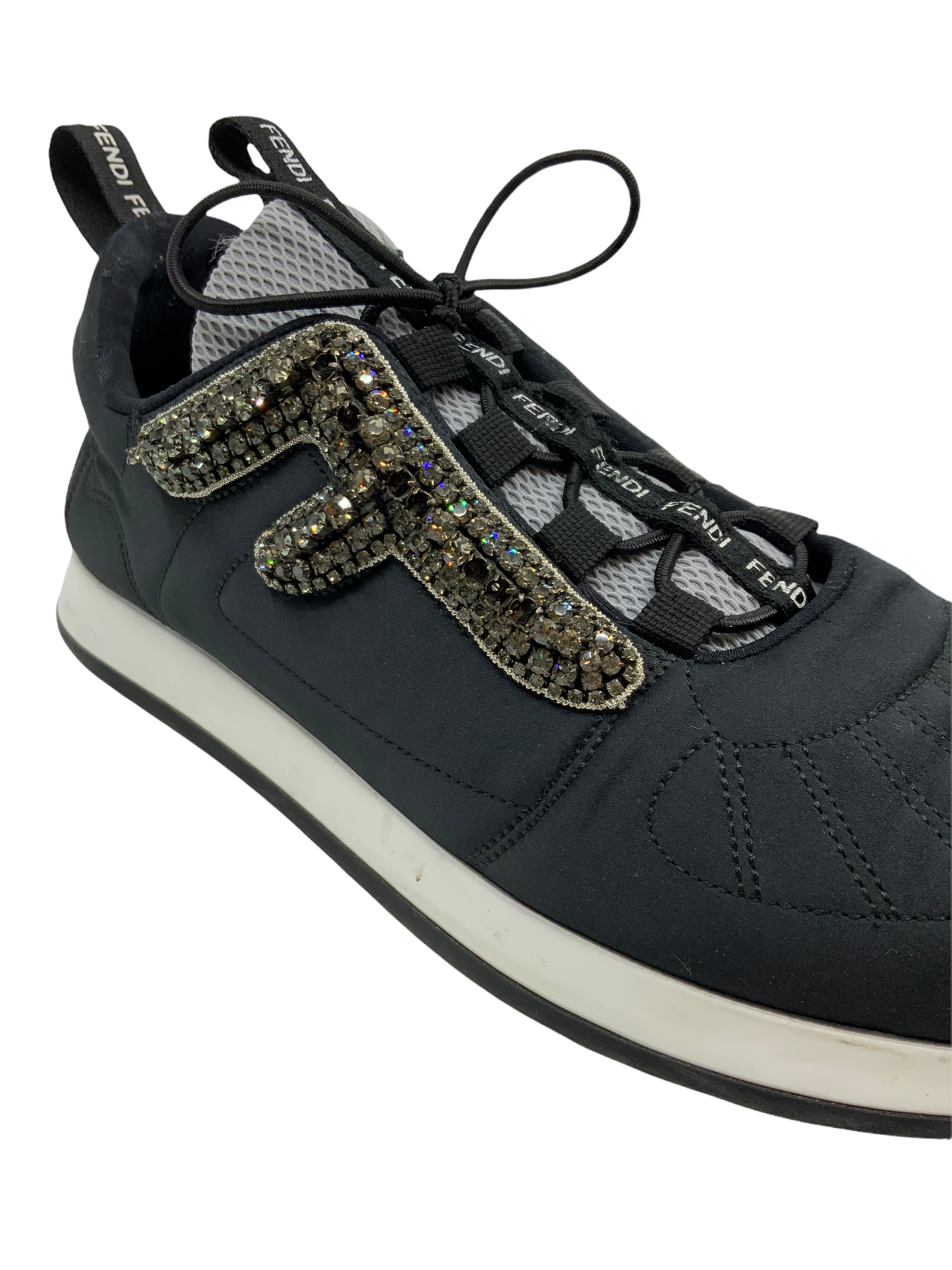 Fendi Freedom Stretch Sneakers With Crystals Size 9