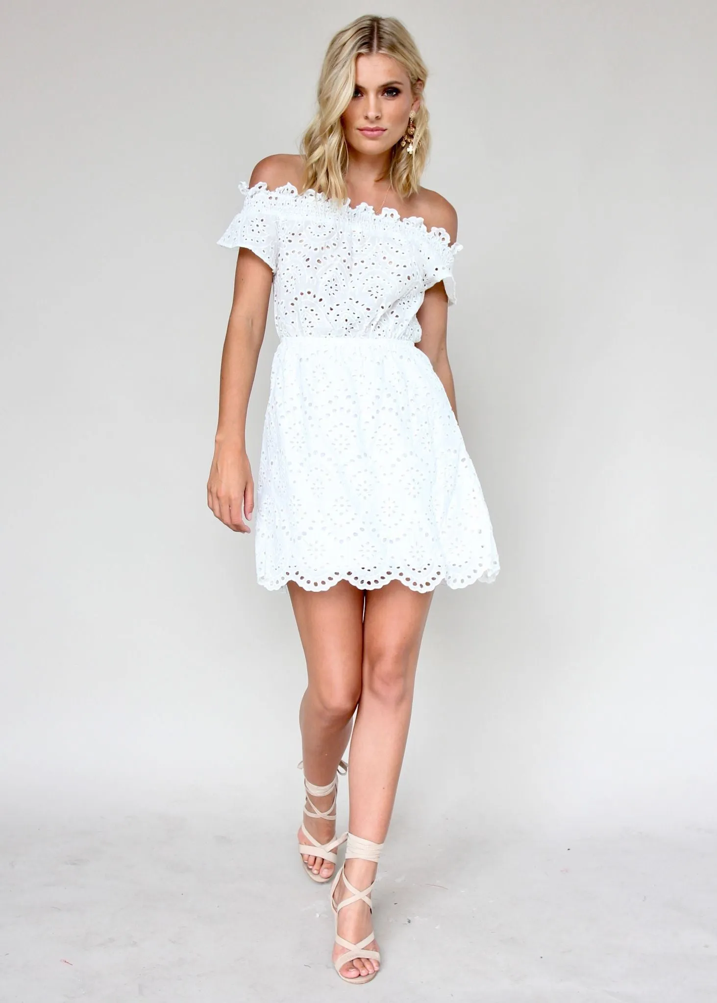 Float On Strapless Dress - White