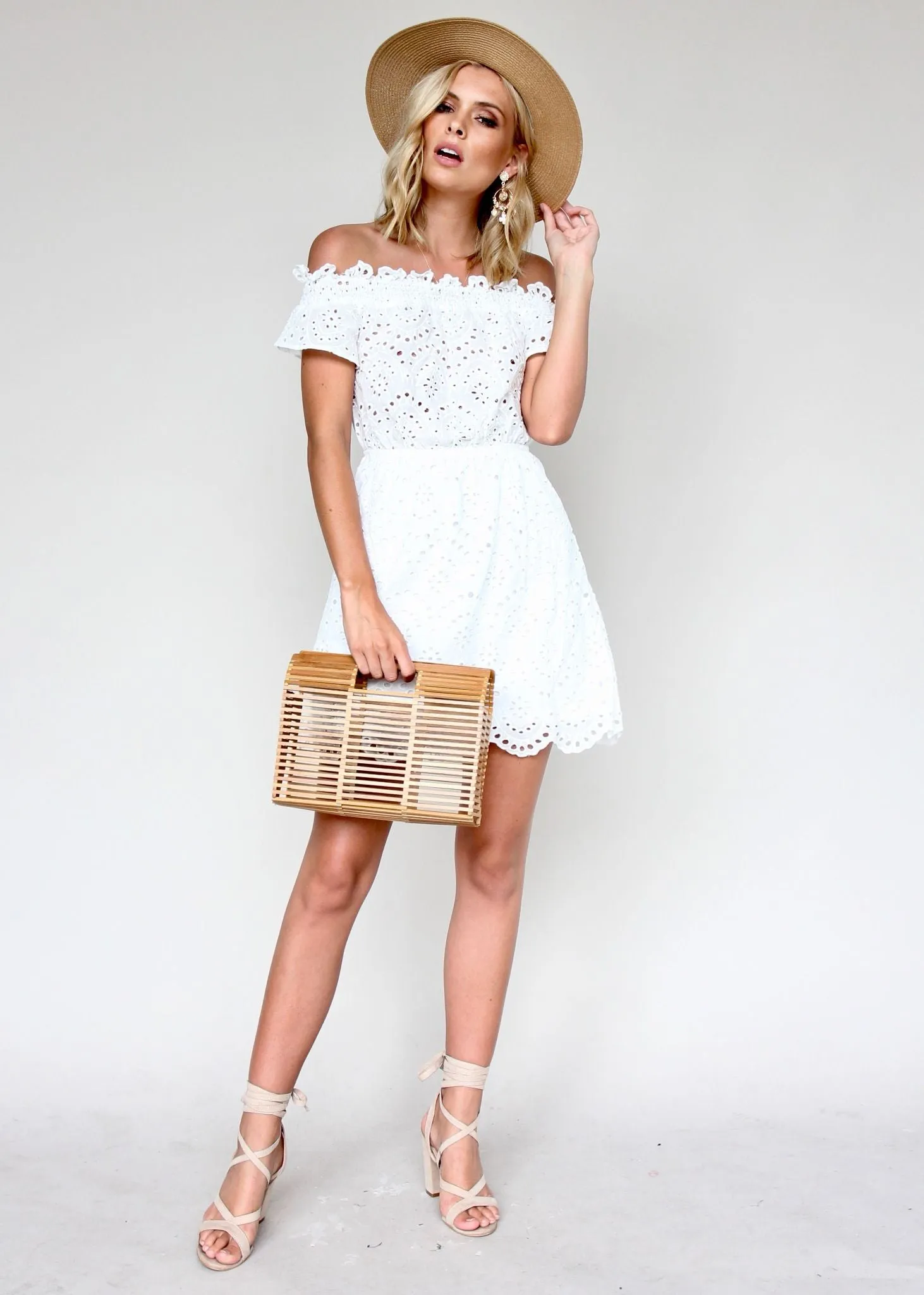 Float On Strapless Dress - White