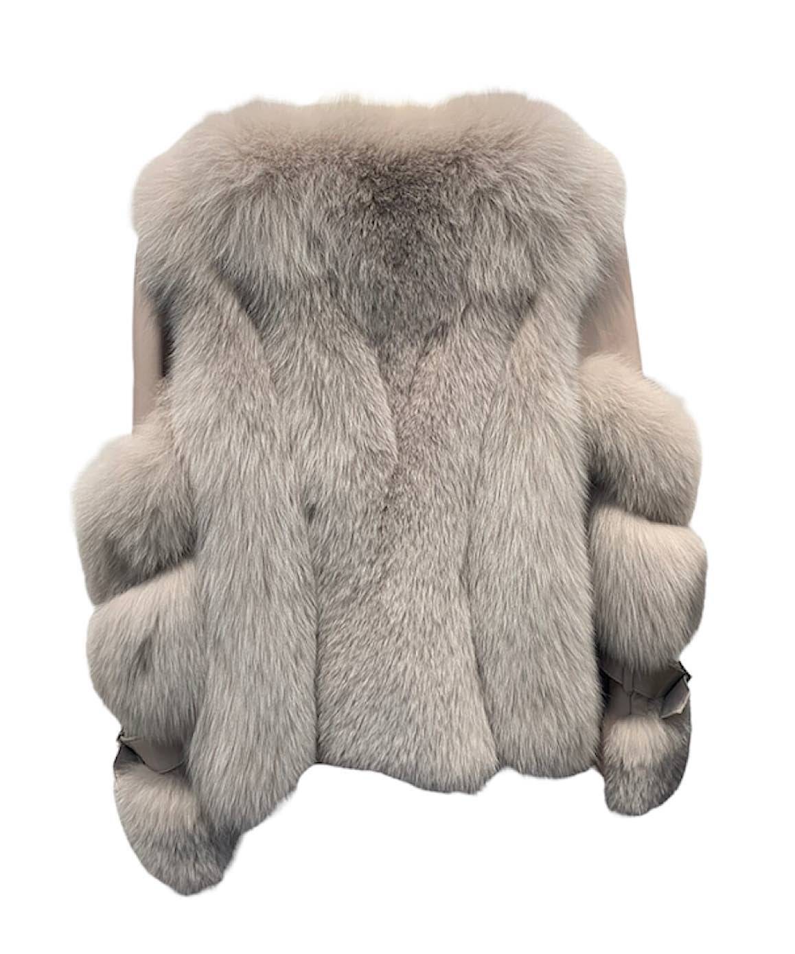 Fox Fur Sheepskin Leather Fur Coat