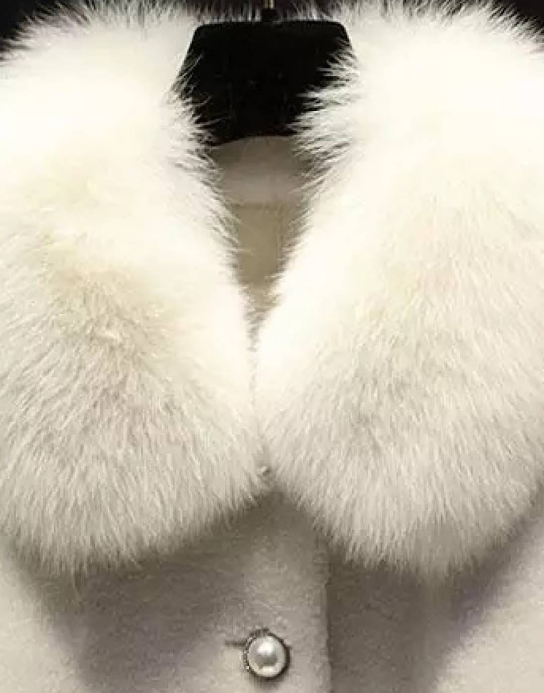 Fox Fur Trimmed Wool Coat