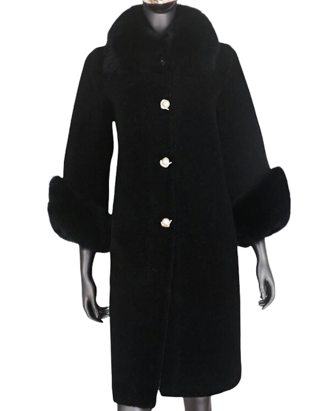 Fox Fur Trimmed Wool Coat