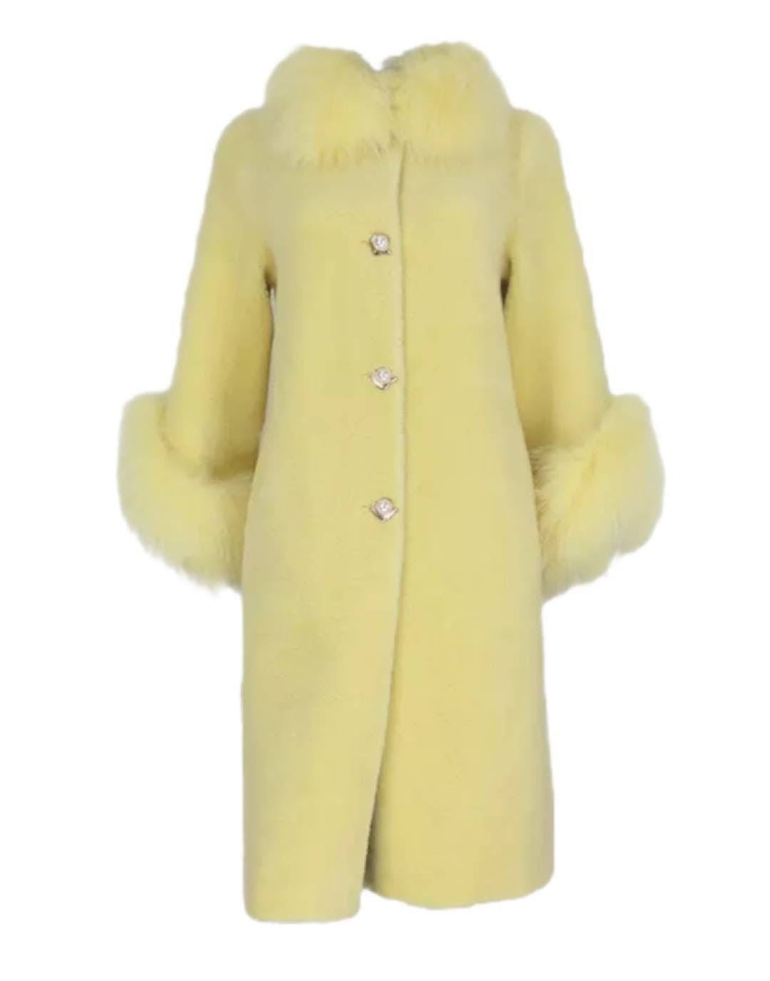 Fox Fur Trimmed Wool Coat