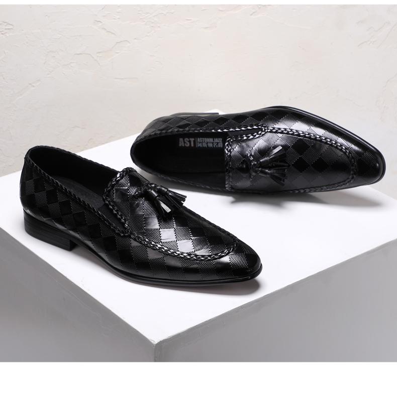 Genuine Bullock Leather Men’s Slip-On Business Shoes with Tassel