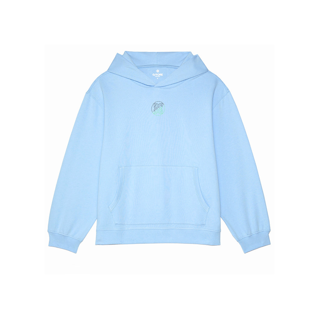 G/FORE WORLDWIDE STATEMENT PULLOVER HOODIE SKY