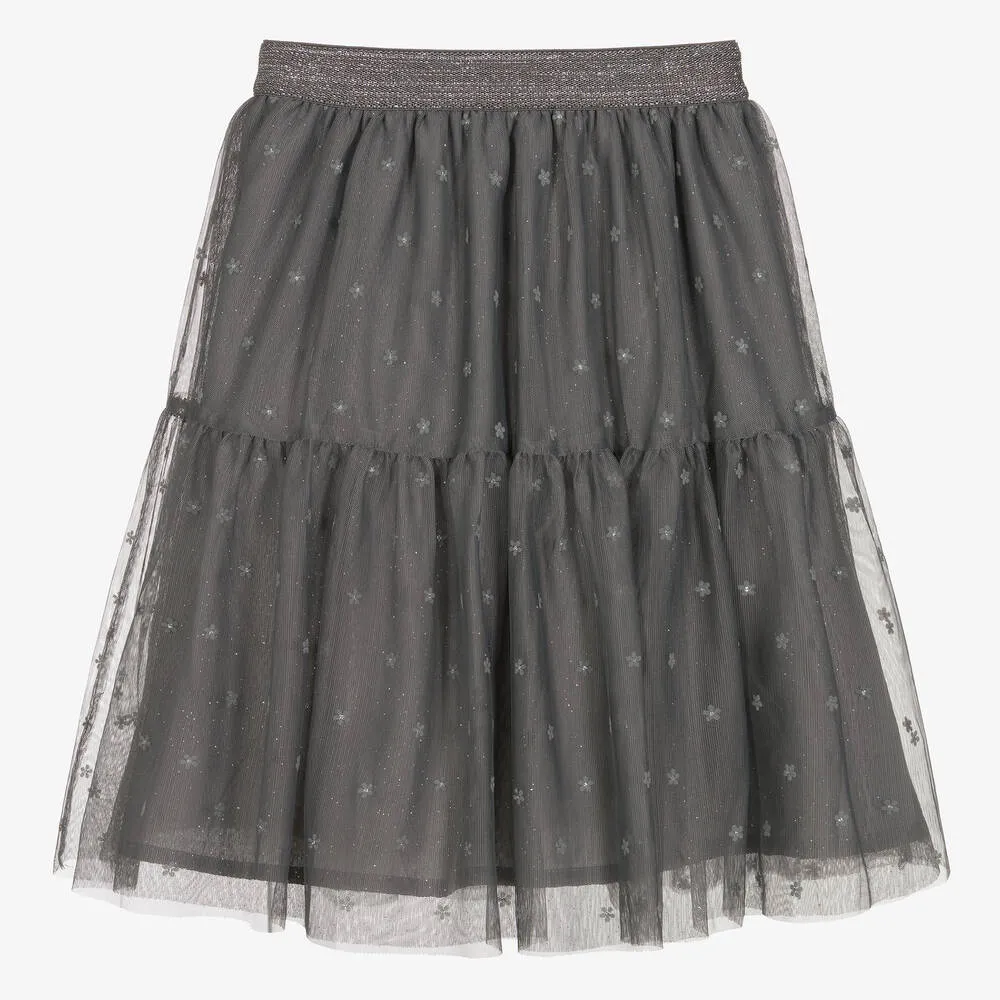 Girls Grey Tulle Skirt