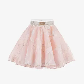 Girls Pink & Gold Tulle Skirt