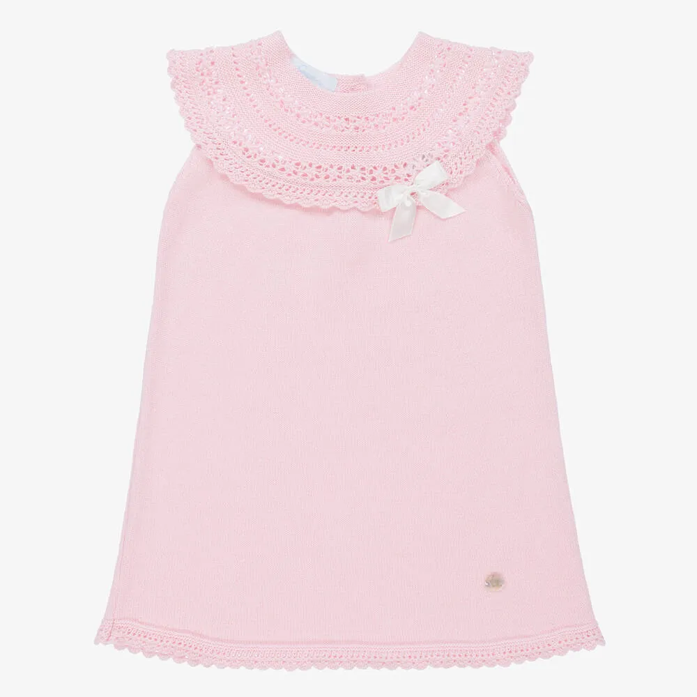 Girls Pink Cotton Knit Dress