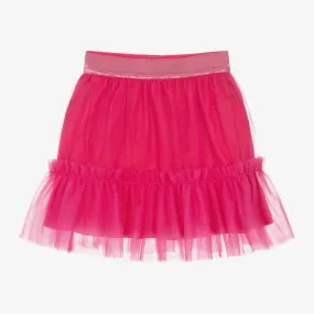 Girls Pink Tulle Ruffle Skirt