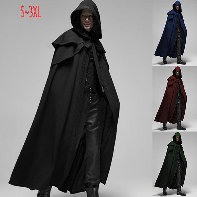 Gothic Cloak Coats Hooded Solid