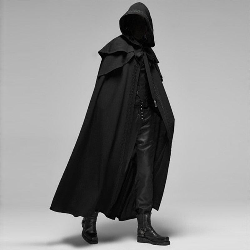 Gothic Cloak Coats Hooded Solid