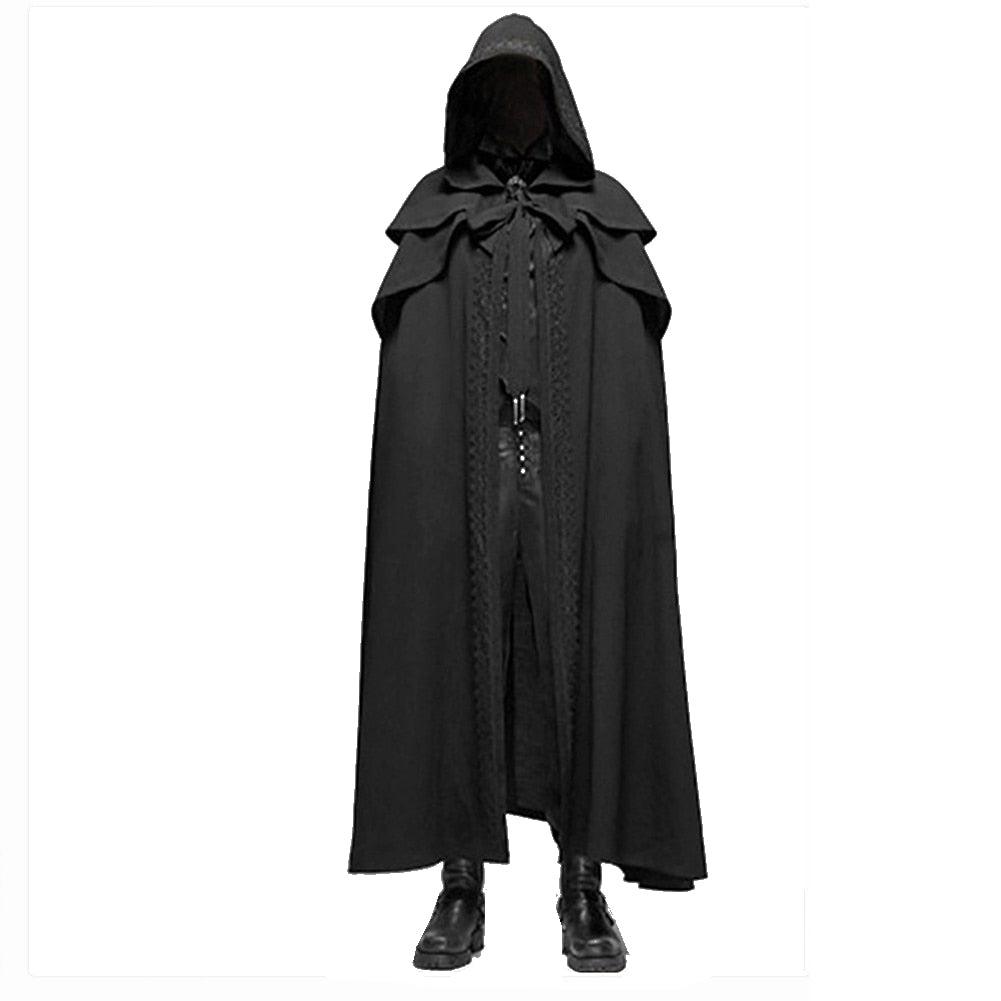 Gothic Cloak Coats Hooded Solid