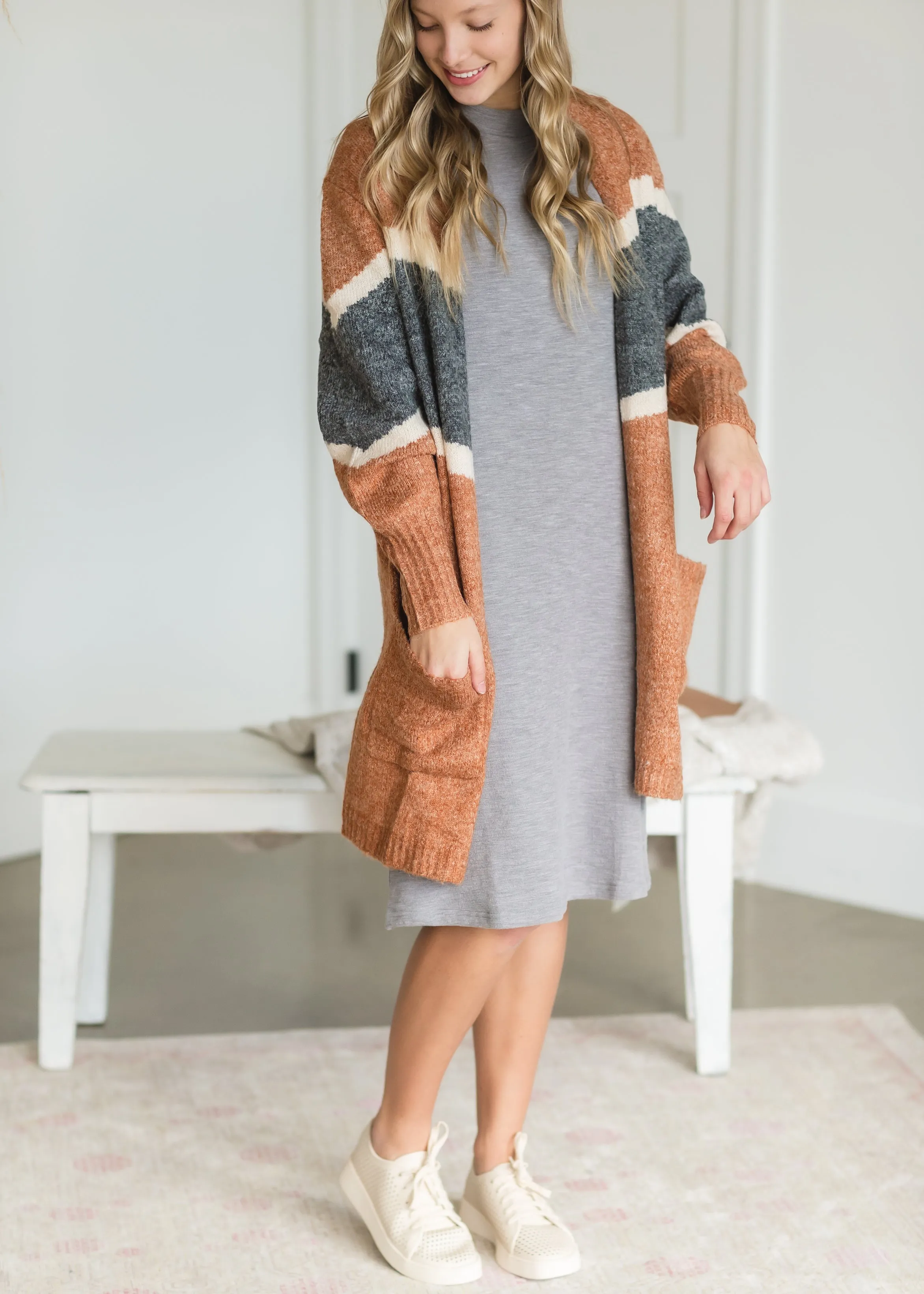 Gray Mockneck Textured Knit Dress - FINAL SALE