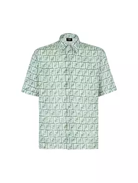 Green linen shirt with label